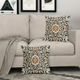 thumbnail image 3 of Black Burnt Orange Boho Pillow Covers 16 X Inch Bohemian Ethnic Carpet Style Vintage Flower Print Decorative Throw Pillows Outdoor Linen Cushion Case Farmhouse Decor Set of 2, 3 of 6