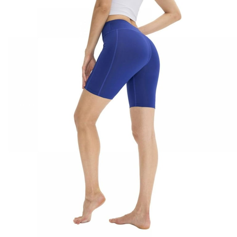 Women's 8/6/10 High Waisted Biker Shorts Ultra Soft Running Workout  Athletic Yoga Shorts Inner Pocket 