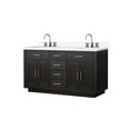 thumbnail image 2 of Abbey 60 in W Black Oak Double Vanity, Cultured Marble Top and Faucet Set, 2 of 6