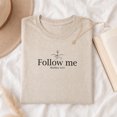 thumbnail image 4 of Jollimate Follow Me Matthew 4:19 Christian T-Shirt, Minimalist Cross Bible Verse Faith Women's Shirt, 4 of 6