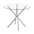 thumbnail image 3 of Dining Table Modern Kitchen and Dining Table with Glass Top and Stainless Steel Base, 3 of 7