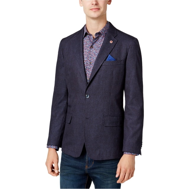 Ben Sherman Mens Neat Two Button Blazer Jacket, Blue, 46 Regular
