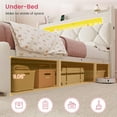 thumbnail image 5 of Twin Size Upholstered Bed Frame with 3 Large Storage Drawers,Tufted Velvet Upholstered Princess Platform Bed with Storage Headboard,Twin Size Bed with LED Lights & Charging Station,Off-white, 5 of 9
