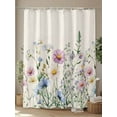 thumbnail image 4 of Shower Curtain Wildflowers Shower Curtains for Bathroom, Waterproof Polyester Shower Curtain Set with Hooks, Extra Long 72" x 96" Purple Blue Flower, 4 of 6