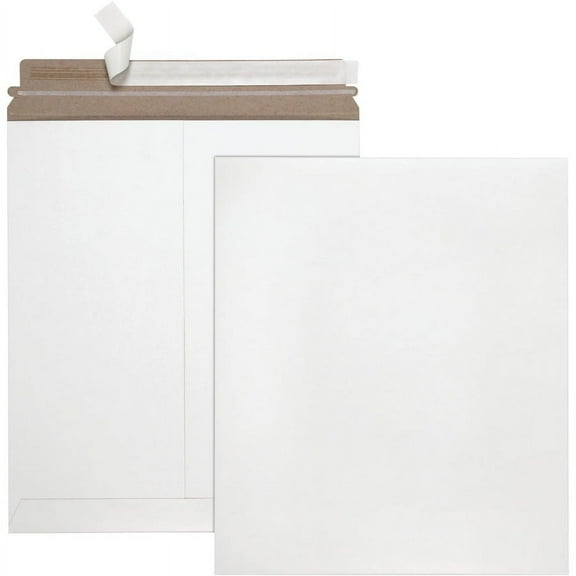 Quality Park Sturdy Fiberboard Photo Mailers - Board - 6" Width x 8" Length - Self-sealing - Fiberboard - 25 / Box - White | Bundle of 5 Boxes
