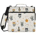 thumbnail image 2 of Zipper Binder with Shoulder Strap 2 inch 3 Ring Waterproof File Folder Organizer Bag 500 Sheet Adorable Astronauts Pattern, 2 of 8