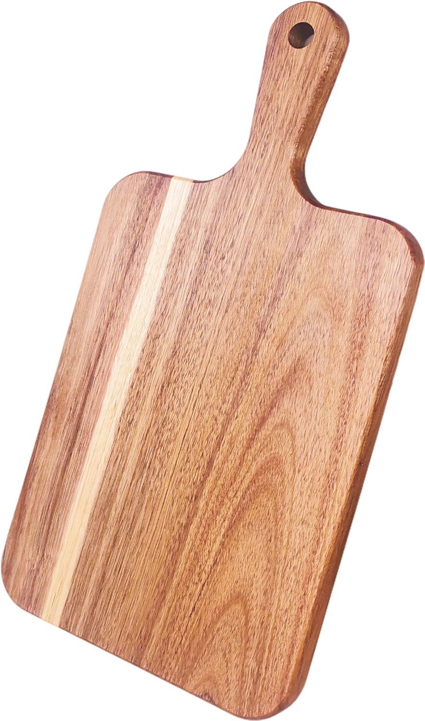 RGHJAR-Acacia Wood Cutting Board with Handle 13.7''X7'' / Charcuterie Board/Serving Board/Cheese, Bread, Vegetables & Fruits Serving Board (Rectangular)