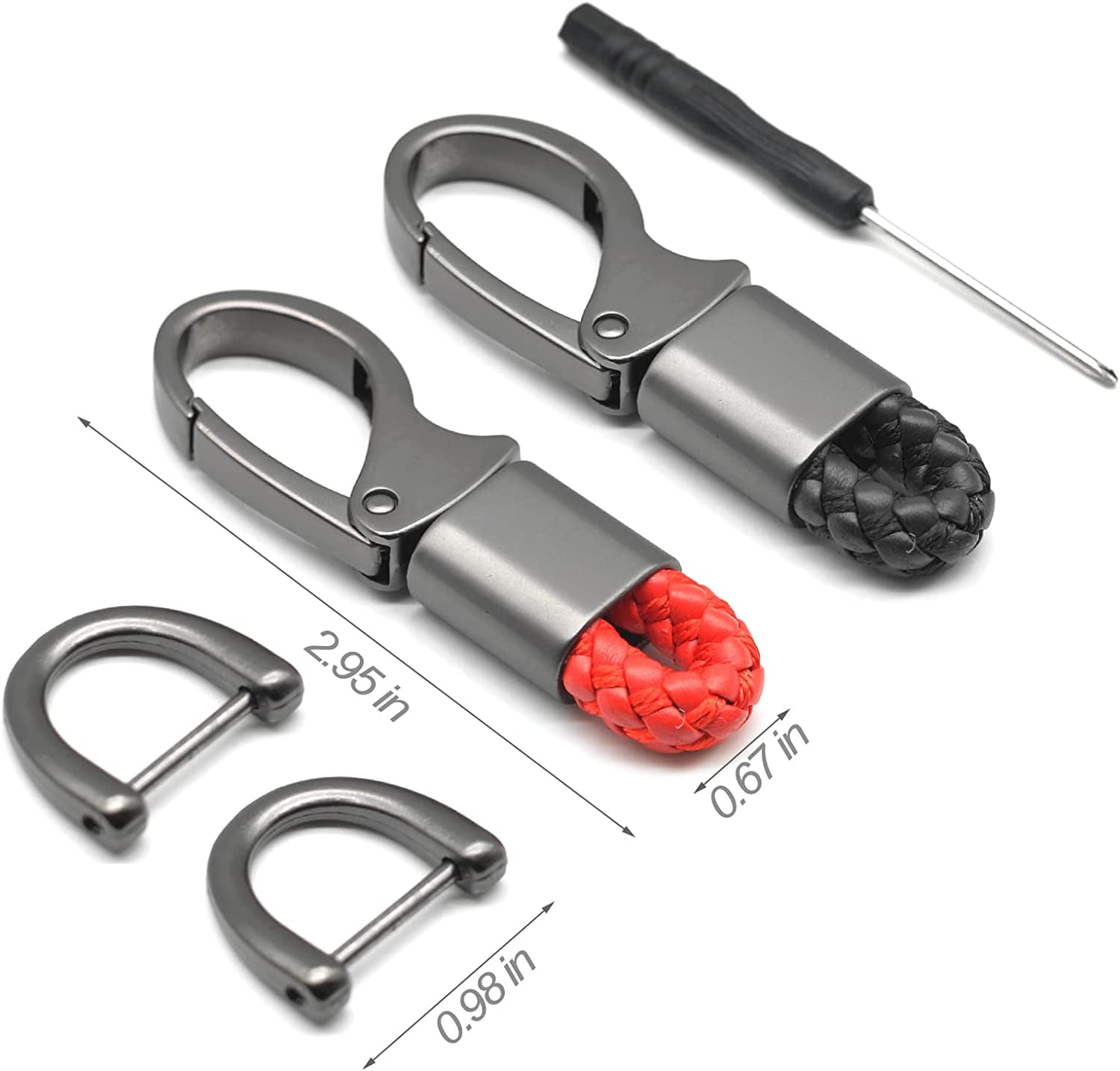 2 Pièces Simples Clé Porte-Clé De Voiture Chaîne Unique Anneau Pour