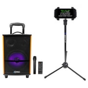 Technical Pro WASP810H Bluetooth Karaoke Machine System+Microphone+Tablet Stand