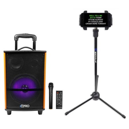 Technical Pro WASP810H Bluetooth Karaoke Machine System+Microphone+Tablet Stand