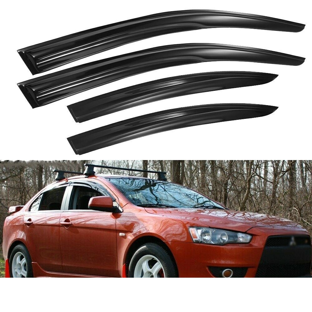 Side Window Vent Visor Wind Deflectors Sun Rain Guards for Mitsubishi