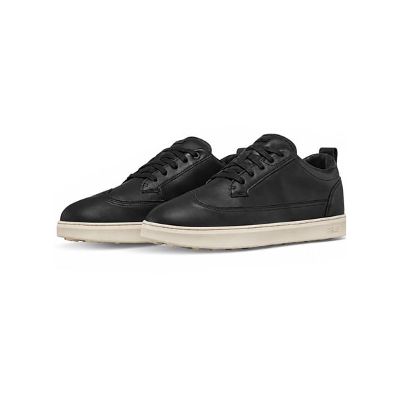 TRUE Linkswear Men's FS Tour Spikeless Leather Golf Shoes 9.5 Medium Black -