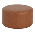 thumbnail image 7 of Christopher Knight Home 30" PU Upholstered Round Ottoman, Wood Frame, Cognac Brown, 7 of 7