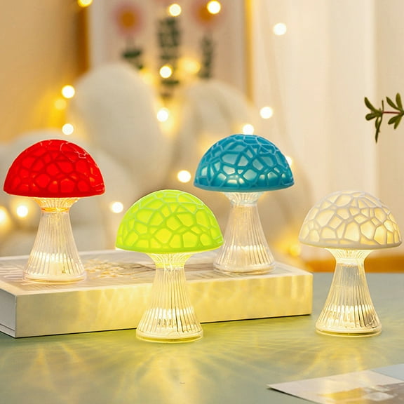 Msgweeeg LED Night Lights Gift Baskets for Christmas Colorful Mushrooms Lamp Healing Series LED Nightlight L Dormitory Bedroom Bedhead Light Ornament Birthday Gift