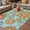Green Blue, variant on Gray Green Boho Floral Outdoor Rug for Patio/Deck/Porch, Non-Slip Large Area Rug 5 x 7 Ft, Vintage Abstract Art Ethnic Flowers Indoor Outdoor Rugs Washable Area Rugs, Camping Rug Carpet Runner