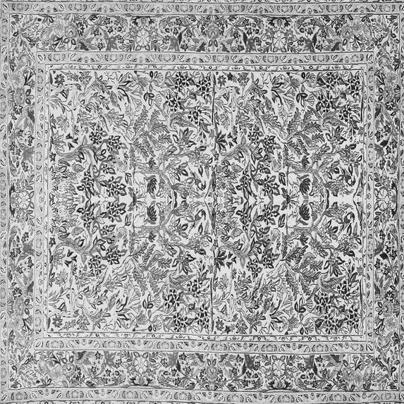 Ahgly Company Indoor Square Persian Gray Traditional Area Rugs, 3' Square