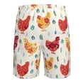thumbnail image 6 of Kdxio Flower Chicken Pattern Mens Casual Shorts - Drawstring Summer Beach Sports Shorts for Men, 6 of 9