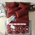 thumbnail image 2 of Swift Home 6-Piece Soft Lightweight Burgundy Microfiber Sheet Set with Extra Pillowcases, Queen, 2 of 5