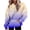 Beige, variant on QTBIUQ Women Fall and Winter Gradient Print Hooded Sweatshirt Long Top Long Sleeved Pocket Light Blue