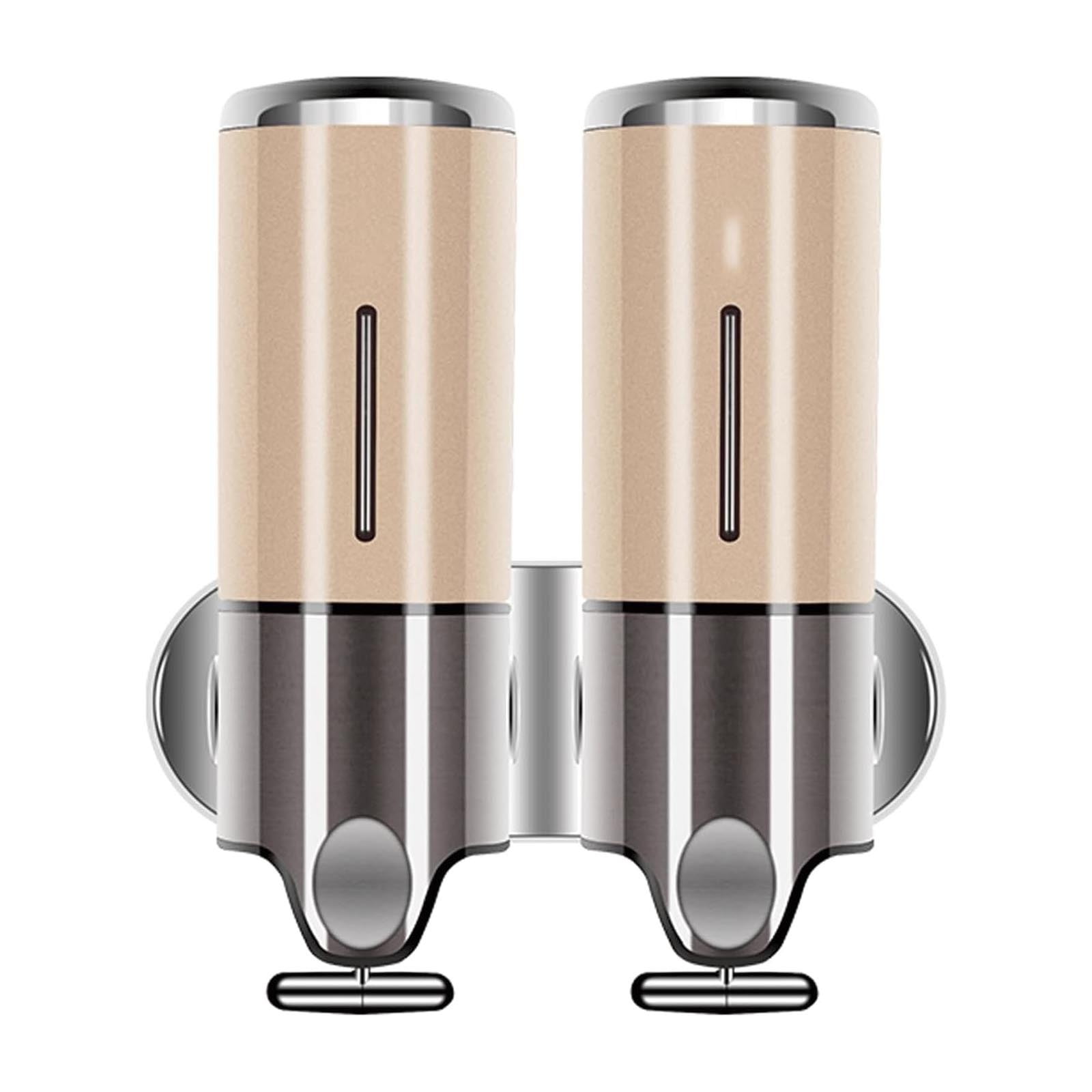 Lunxisen 3 Pcs Wall Mounted Shower Gel Dispenser Hands Free Soap Pump for Bathroom Kitchen Hotel Commercial Use Automatic Liquid Soap Dispenser