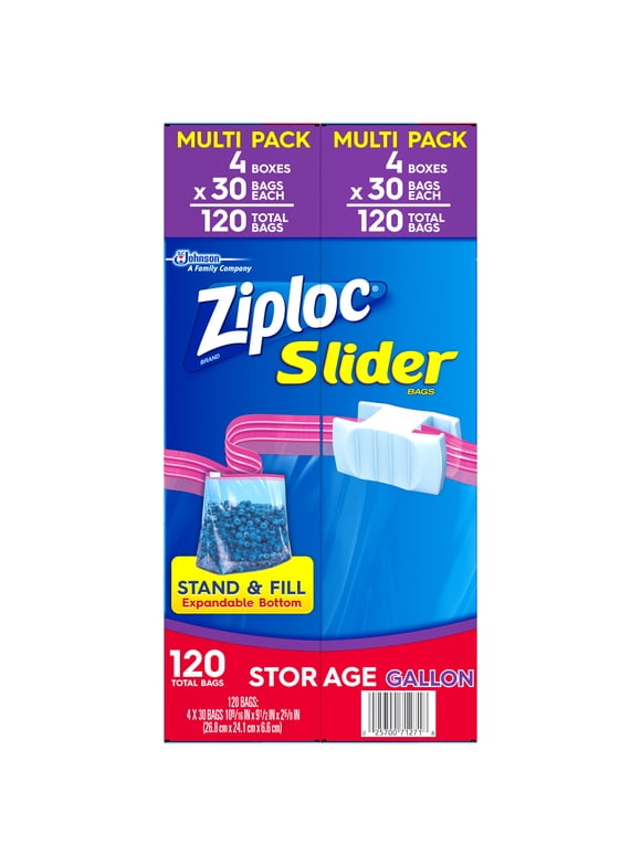 Ziploc Slider Storage Bags, Gallon, 120 ct