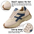 thumbnail image 5 of Knivor Lace Up Retro Fashion Sneakers for Women Color Block Low Top Casual Sneakers Non Slip Platform Sole Lightweight Flat Everyday Casual Shoes, 5 of 9