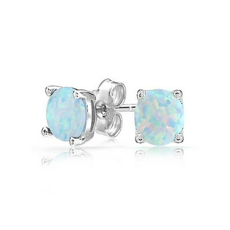 - White Fire Opal Stud Earrings White Gold Plated Ginger Lyne Collection
