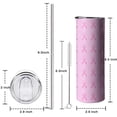 thumbnail image 5 of 20oz Pink Breast Cancer Skinny Tumblers Stainless Steel Tumbler with Lid and Straw,Vacuum Insulated Double Wall Travel Tumbler Cups with Cleaning Brush for Coffee,Tea, 5 of 6