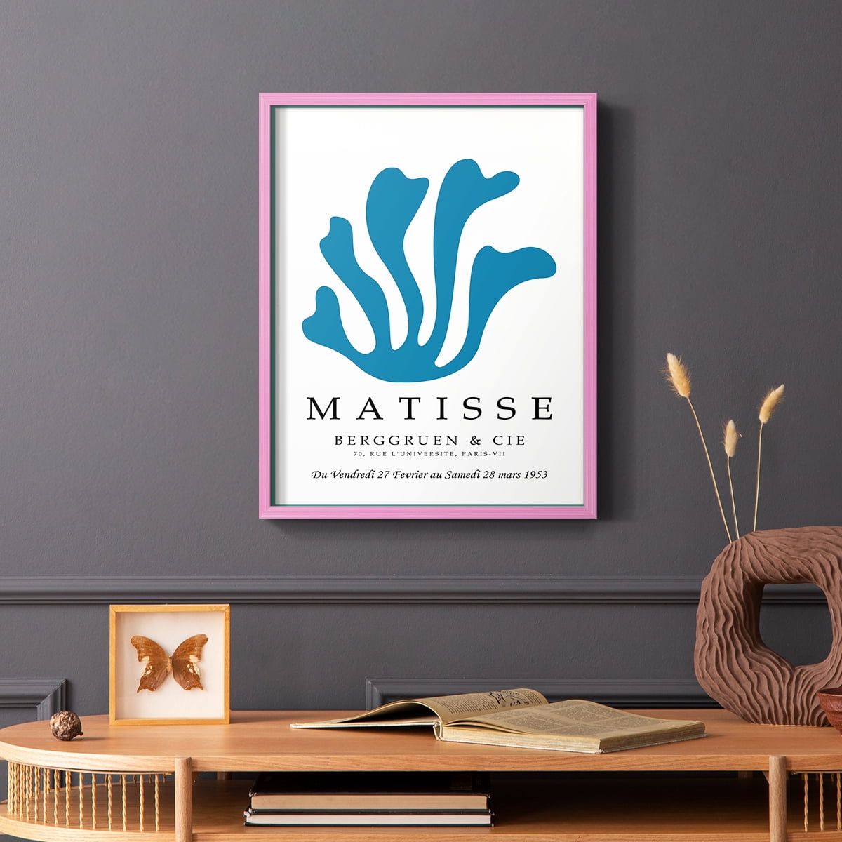 Matisse CCCXLIX in Pink Solid Wood 22 x 28 Framed Print
