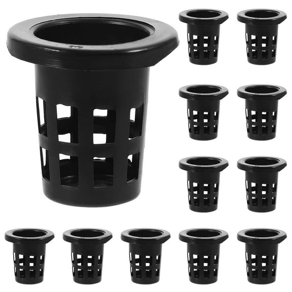 Soimiss 100Pcs Black Plastic Hydroponic Planting Baskets with Comfortable Grip for Garden Use
