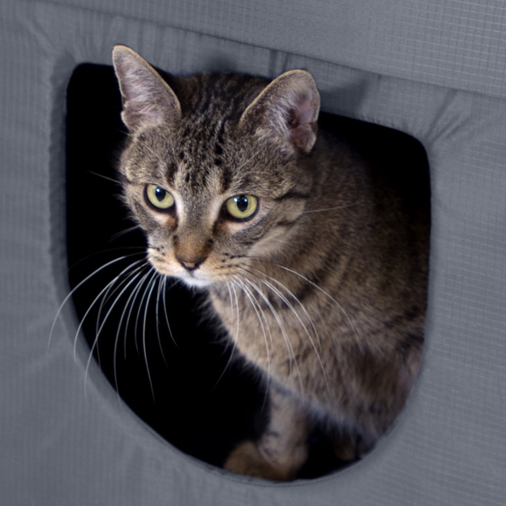 Kitty City Outdoor Stackable Cat House, Water-Resistant Kitty Condo with Dual Doors, Easy Assembly