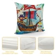 thumbnail image 4 of FUMJ Throw Pillow Cover Cute Cartoon Pirate Kid with Parrot Ship on Ocean Sea  Pillow Case Decorative for Sofa Couch Chair Bedroom, 4 of 5