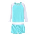 thumbnail image 3 of YABCSAZ Baby Girls Rash Guard Set UPF 50+ UV Swimsuit Long Sleeve Swimwear with Shorts 2 Piece Swim Set Toddler Bathing Suits Printe Suit Kids Size 21 Years, 3 of 10