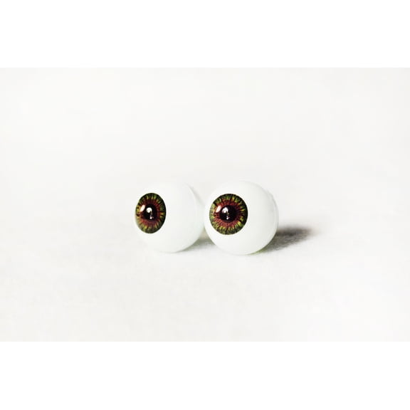 22mm Green 2pcs Glastic Realistic Doll Eyes Eyeball Made in Japan