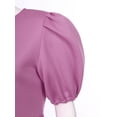 thumbnail image 6 of TiaoBug Womens Puff Sleeve Party Dress Babydoll A-Line Flared Evening Dress Formal Prom Gown Light Purple XXL, 6 of 7
