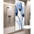 thumbnail image 2 of Window Privacy Film Blue Flowers Stained Glass Window Film Decorative Sun Block Window Cover Simple Gradient Tulip Floral Branches Window Clings Static Adhesive Sticker for Bathroom 29.5"x78.7", 2 of 7