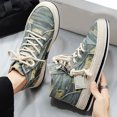 thumbnail image 3 of Rokment Mens High Top Fashion Sneakers Retro Streetwear Casual Ripped Denim Lace up Platform Canvas Walking Flat Tennis Shoes 2026 Light Blue Size 10, 3 of 6