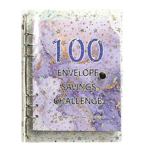 100 Envelope Challenge Binder Savings Binder for Save 5050 with Cash Envelopes for Budget Planning