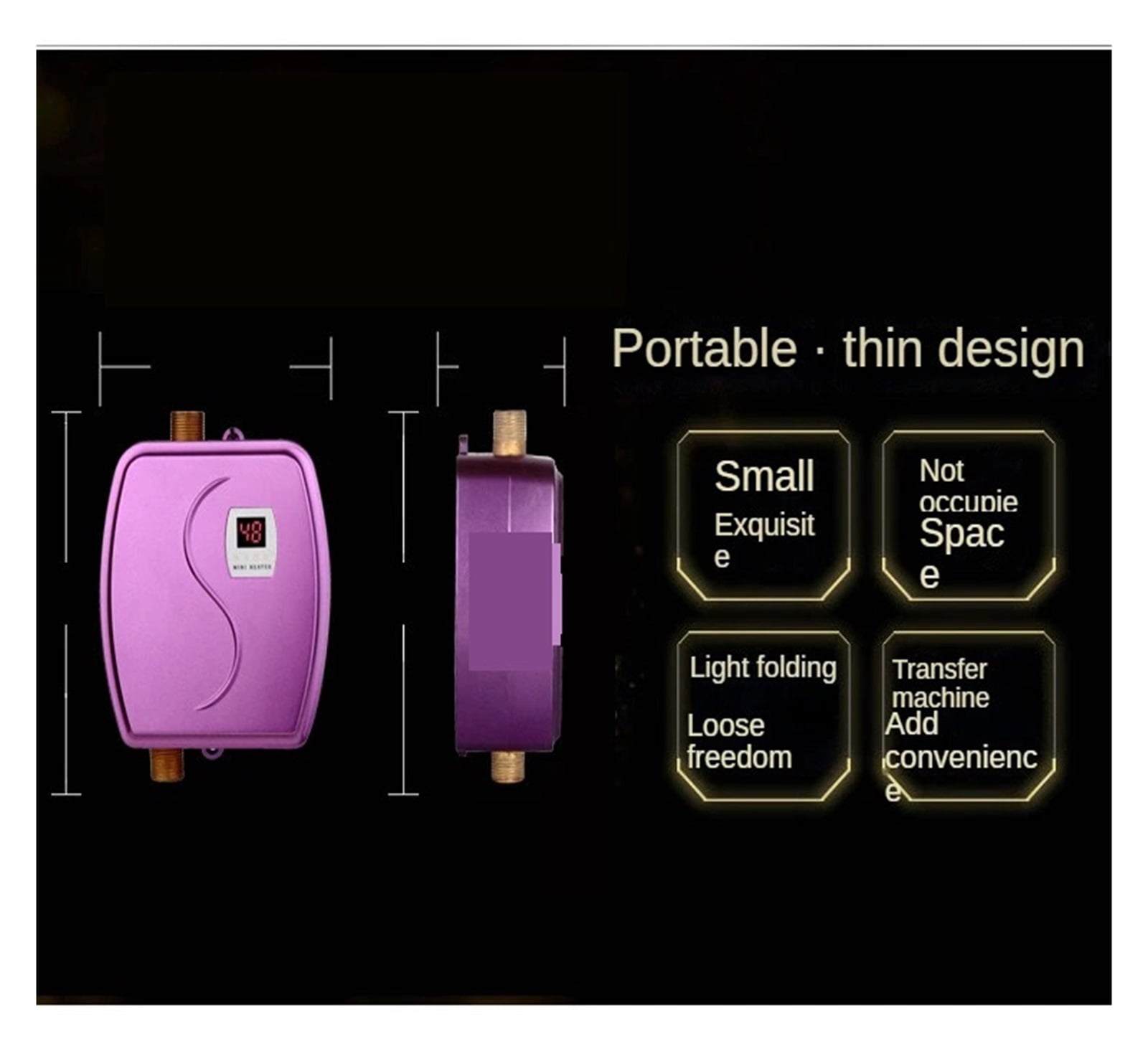3400W Electric Water Heater Instantaneous Tankless Instant Hot Water Heater Kitchen Bathroom Shower Flow Water Boiler ,Safety Protections