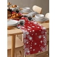 thumbnail image 3 of Table Runners 120 Inches Long Dress Scarves, Red Snowflake Christmas Farmhouse Coffee/Dining/Kitchen Table Runner for Living Room, Winter Xmas Star Snowflake 13x120 Inch, 3 of 7