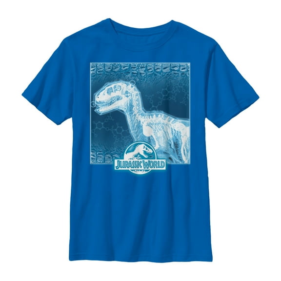 Boy's Jurassic World Dinosaur X-Ray Photo Graphic Tee Royal Blue X Large