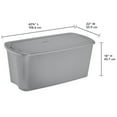 thumbnail image 3 of Sterilite 50 Gallon Tote, Plastic Storage Bin with Snap-on Lid, Gray, 4 Count, 3 of 6
