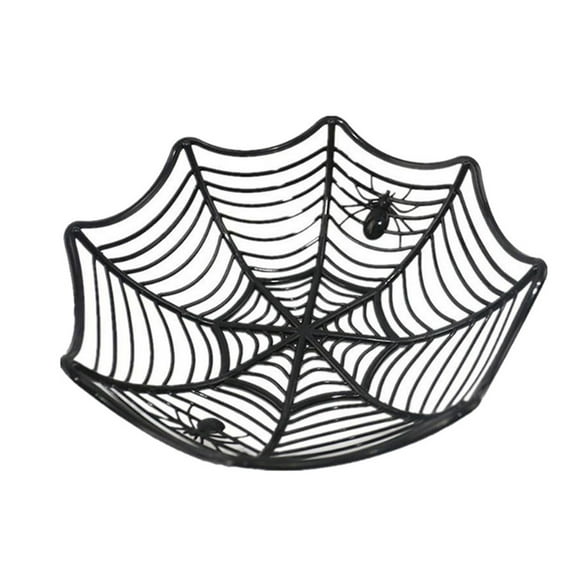 TopLLC Fall Decor Spider Net Candy Plastic Basket Spiderweb Halloween Party Decor Kitchen Decor for Halloween Decoration