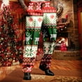 thumbnail image 2 of Zhuashum Men Sweatpants Christmas Cartoon Christmas Tree Prints Santa Pajama Pants Xmas Elastic Waist Pj Bottoms With Drawstring And Pockets Lovely Clothes Green Xl, 2 of 4