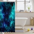 thumbnail image 3 of Manfei Dreamy Teal Galaxy Shower Curtain 72Wx72L,Sparkling Stars Print Bathroom Curtain, 3 of 5