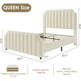 thumbnail image 3 of EastVita King Size Velvet Upholstered Platform Bed Frame with 50.2" Headboard, Vertical Channel Tufted Headboard & Footboard, Nailhead Trim, No Box Spring Needed, 3 of 7