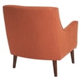 thumbnail image 4 of Mid-Century Accent Chair - Burnt Orange Fabric, Solid Wood Legs, 30" Wide Living Room Chair. Comfortable Polyester Upholstery, Espresso Finish, Removable Cushion., 4 of 7