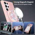 thumbnail image 6 of Magnetic for Samsung Galaxy S24 Ultra Case, Shock-Absorbent Anti-Fingerprint Matte Protective Back Cover with Ring Kickstand, Anti-Scratch PC+TPU Non-Slip Slim Wireless Charging Case, Pink, 6 of 6