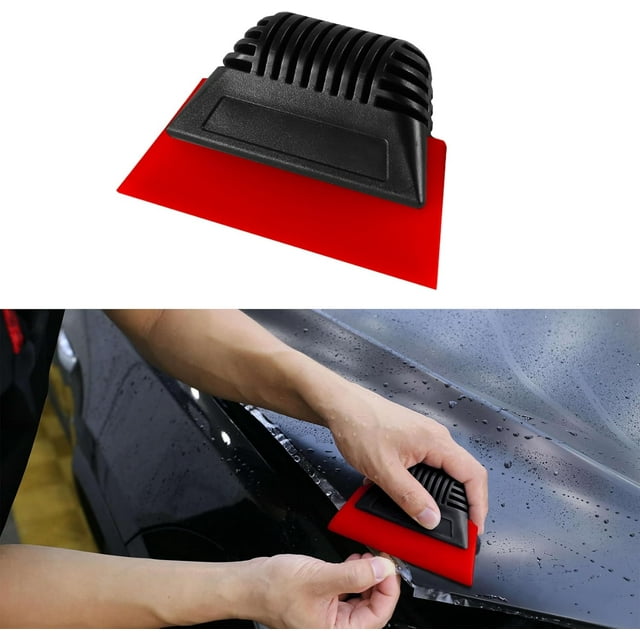 Wedcool Vinyl Squeegee, Scraper Tool for Vinyl, Vinyl Wrap Squeegee, Car Vinyl Scraper Decal Applicator Tool, Rubber Window Tint Squeegee Universal for Window Tinting, Glass Door Cleaning (Red)
