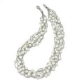 thumbnail image 3 of Primal Silver Sterling Silver Rhodium 6-8mm White Freshwater Cultured Pearl Multi-strand Necklace, 3 of 7